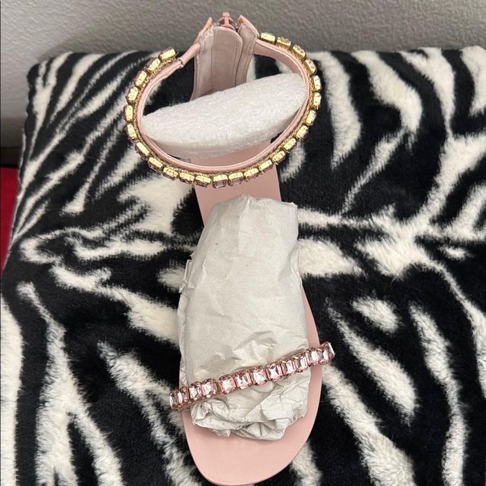 Elegant Pink and Gold Women's Sandals